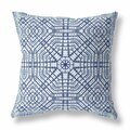 Homeroots 26 in. Geostar Indoor & Outdoor Throw Pillow Navy White & Black 415001